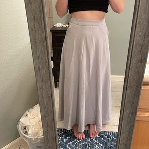Shein high waisted maxi skirt size small grey back zipper pockets